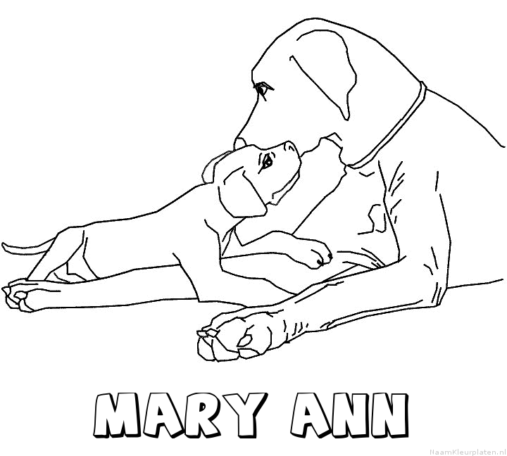 Mary ann hond puppy kleurplaat